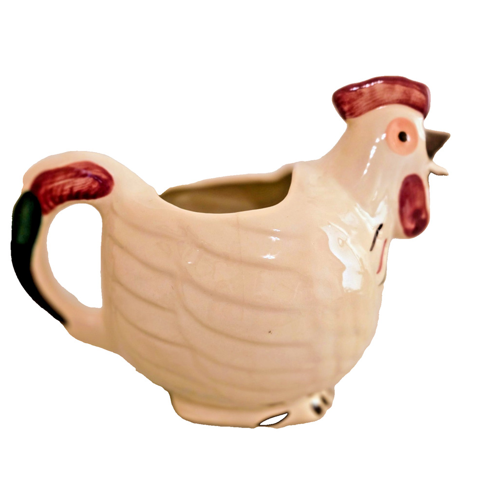 Vintage Shawnee Pottery Rooster Pitcher 1940s Patented Chanticleer USA - Picture 10 of 10